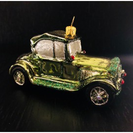 Automobile d'epoca verde - Decorazioni in vetro fatte a mano